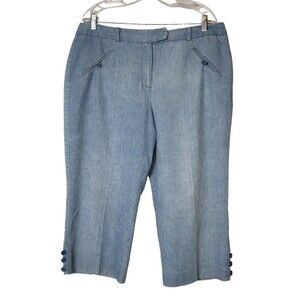 LARRY LEVINE STRETCH Cropped Capri Jeans Size 16